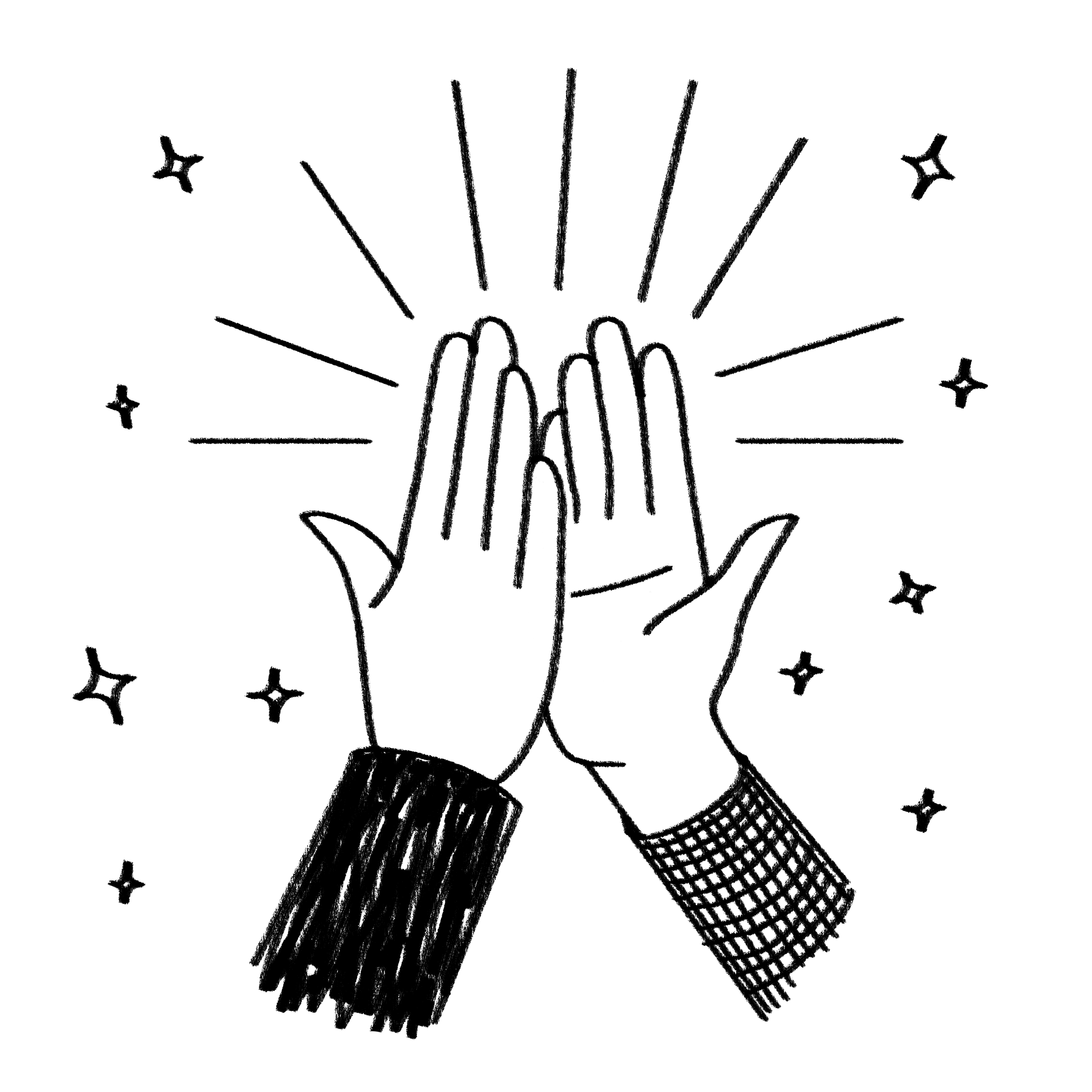 Twee handen die een high five doen.